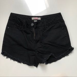 Refuge black denim shorts